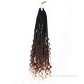 Boho Box Braids Curly Ends Synthetic Crochet Hair